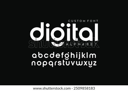 Digital Abstract minimal modern alphabet fonts for logo. Typography technology electronic digital music future creative font. vector illustration
