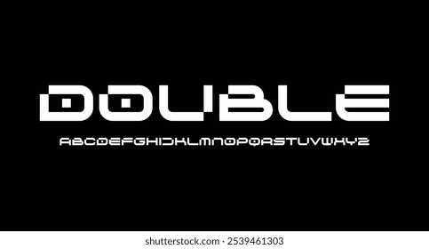 Digital abstract modern alphabet fonts and number. Typography electronic sport music future creative font and numbers design concept. vector illustration
