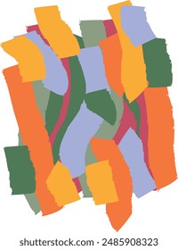 Digital abstract painting with harmonious colors of flowers depicting abstract forms of various kinds of flowers, creating a new and interesting work.
