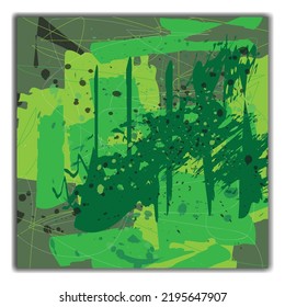 Digital Abstract painting on orange background