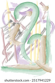 A digital abstract painting using watercolor produces a contemporary work that is suitable for modern home wall decoration.