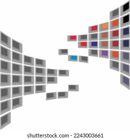 Digital Abstract Pieces - window vector stock