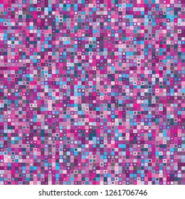 Digitaler abstrakter rosafarbener Pixel-Hintergrund, abstrakter QR-Code, Vektornahtloses Muster, zufällige Pixeltextur
