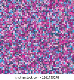 Digital Abstract Pink Pixel Background, QR Code Abstract Background, Fun Vector Seamless Pattern, Girls Random Pixel Texture