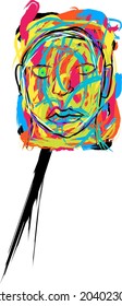 Digital Abstract Portrait Painting Vector art