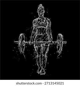 digital abstrato arte rabisco levantamento de peso atleta pose