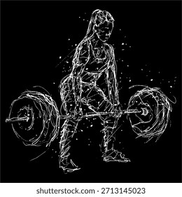 digital abstrato arte rabisco levantamento de peso atleta pose