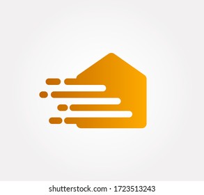 Digital abstract smart house logo icon. Vector design template.