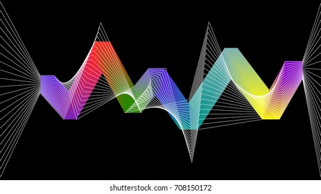 Digital abstract spectrum sound wave