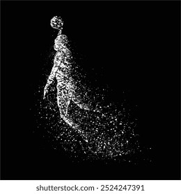 digital abstract splatter art basketball player pose