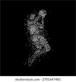 Splatter abstracto digital dots silueta jugador de baloncesto poses 