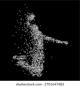 digitale abstrakte Schmutzspritzer Punkte Silhouette Basketball Spieler Posen 