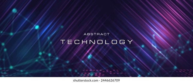 Digital abstract technology background with particles dots.