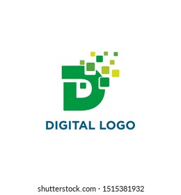 Digital Abstract Technology Logo Stock Vector