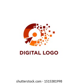 Digital Abstract Technology Logo Stock Vector 