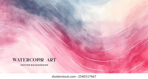 Um plano de fundo digital abstrato em aquarela com linhas brancas e um gradiente de cores rosa, vermelha e azul.