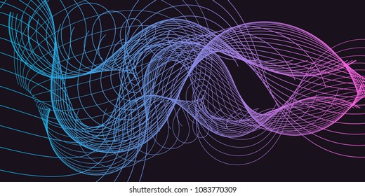Digital abstract wavy design template