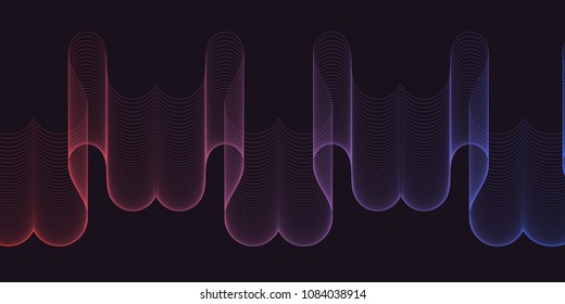 Digital abstract wavy design template