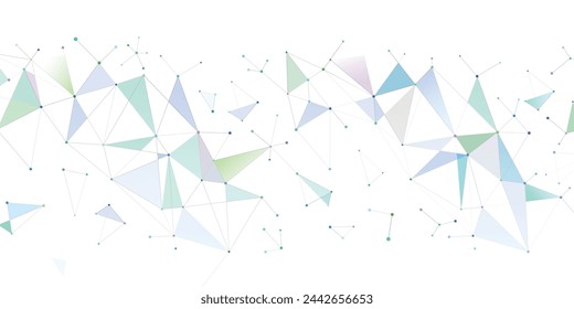 Digital abstract White background with dot to dot connected and communication connectivity polygon background