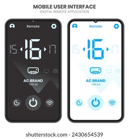 digital ac remote mobile user interface design template