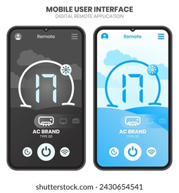 Design-Vorlage für digitale Wechselstromfernbedienung für mobile Benutzeroberflächen