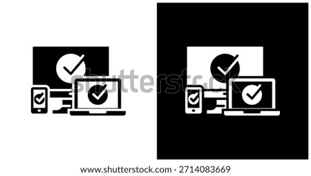 Digital Acces Icon Set In White And Black Background