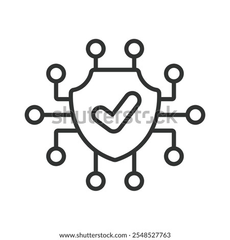 Digital access granted, icon in line design. Digital, access, granted, security, permission, authentication, key on white background vector. Digital access granted editable stroke icon