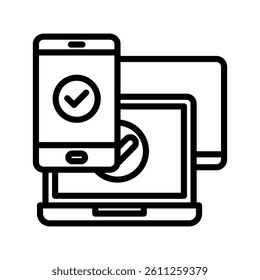 Digital Accessibility Line Vector Illustration On White Background.