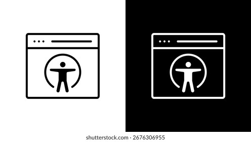 Design do conjunto de ícones brancos de acessibilidade digital