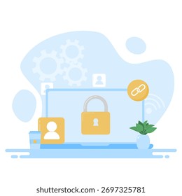 Digital Account and Data Security Concept with Laptop Icon