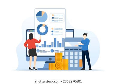 digital accounting concept, digital accounting services, online business audit, internet marketing audit, digital audit, financial management. corporate website, UI element, abstract metaphor.