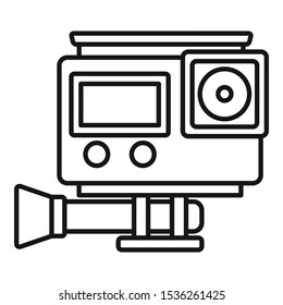 Digital action camera icon. Outline digital action camera vector icon for web design isolated on white background