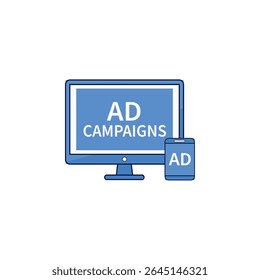 Digital Ad Campaigns on Desktop and Mobile Icon - Cross-Platform Advertising