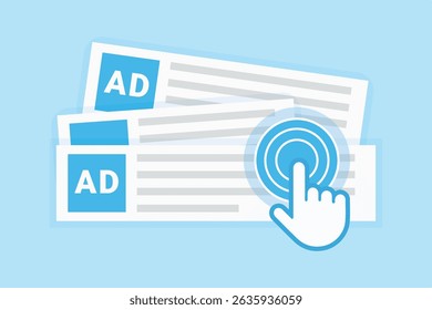 Digital Ad Click Interface – Banner Ad with Cursor for Online Advertising Campaign