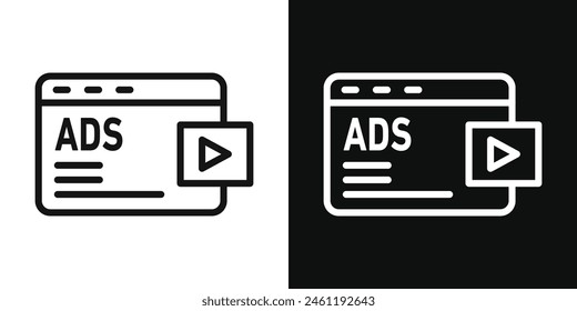 Digital Ad Icon Set. PPC and Online Advertising Vector Symbol.