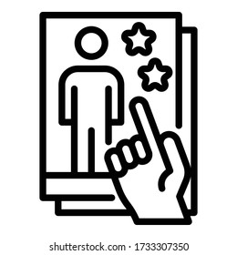 Digital advertiser icon. Outline digital advertiser vector icon for web design isolated on white background