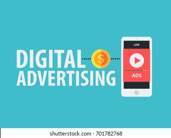 Digital advertising ads social media. vector illustration concept.