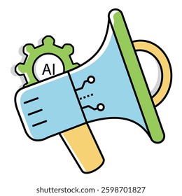 Digital Advertising Ai Automation Vector Icon Design