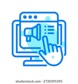Icono de publicidad digital en forma de Ilustración vectorial