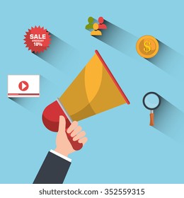 Digital advertising and marketing graphic design, vector illustration Digital advertising and marketing graphic design, vector illustration