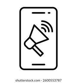 Digital Advertising Vector Line Icon Design