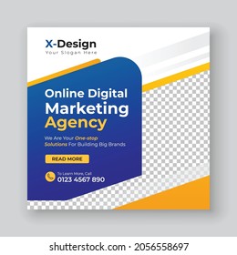 Digital Agency Marketing Social Media post Banner, Square Flyer Template, Web Banner Post Template