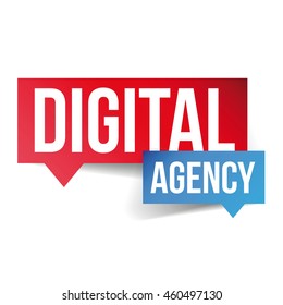Etiqueta de signo de la agencia digital