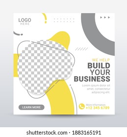 Digital agency social media post square banner template for service promotion