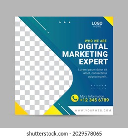 Digital agency social media post square banner template for promotion