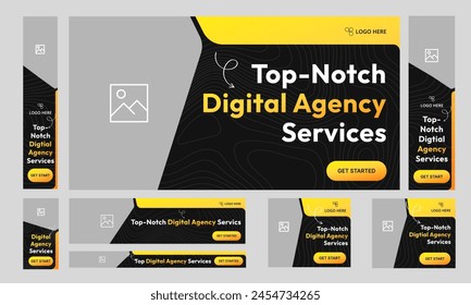 Digital agency web set banner design for social media post, trending digital marketing web bundle banner design,  fully customizable vector eps 10 file format