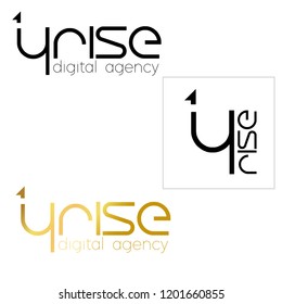 Digital Agent Logo Template Design Vector. 4 Rise Logo for digital agency, vector template.