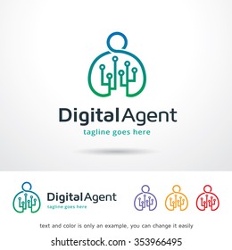 Digital Agent Logo Template Design Vector