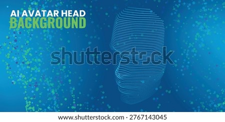 Digital ai avatar head with particle dispersion effect