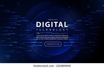 Digital Ai big data technology banner blue background, cyber security technology, abstract privacy protection tech, innovation future data, internet network connection, line dot, illustration vector